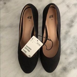 H&M Black suede round toe High Heels Shoes